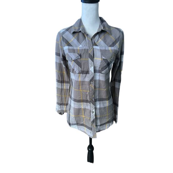 Nollie Tops - Nollie Flannel Gray White Yellow Medium